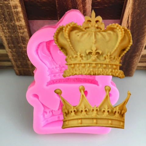 DIY Kronenförmige Silikonform Mit Zwei Löchern Für Fondant Tortendekoration Ton Gips Basteln Backwerkzeug Krone Muster Rosa Kuchenform