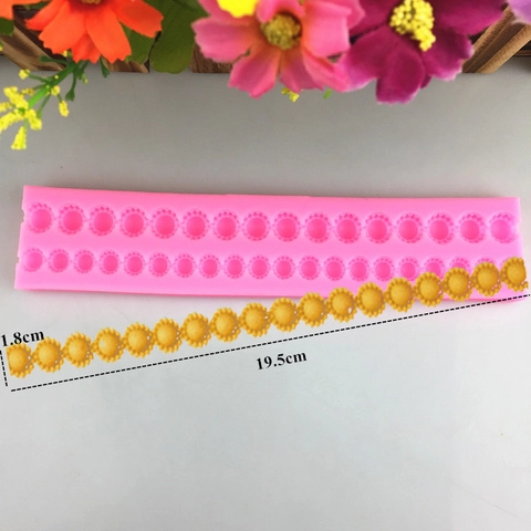 Silicone Fondant Mold Pearl Bead Chain Lace Border Cake Decorating Tools For DIY Chocolate Sugar Craft Baking Mold Border Tray