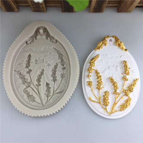 DIY Wheat Ear Lavender Relief Silicone Mold For Handmade Scented Plaster Resin Clay Mousse Cake Pendant Decoration Craft Tool
