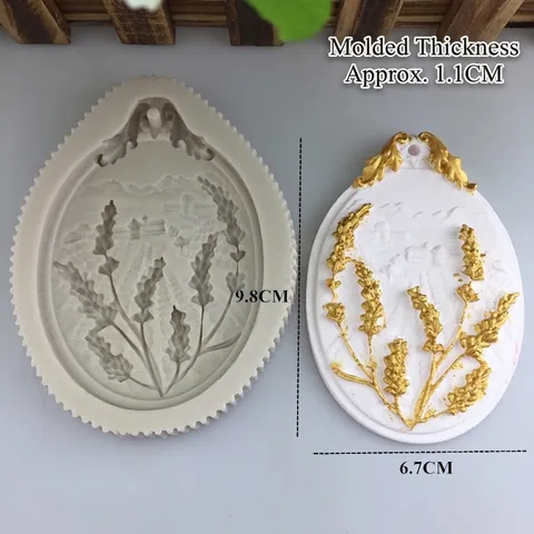 DIY Wheat Ear Lavender Relief Silicone Mold For Handmade Scented Plaster Resin Clay Mousse Cake Pendant Decoration Craft Tool