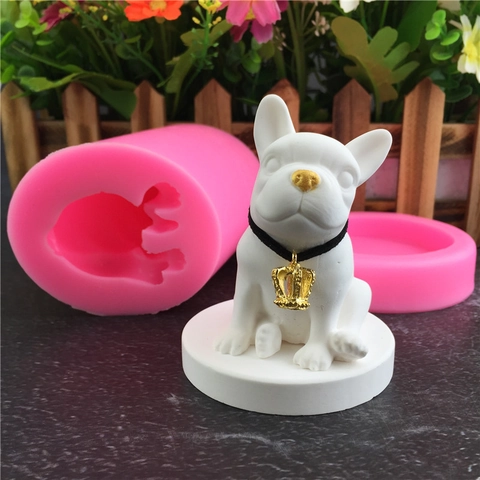 DIY Mini Französische Bulldogge Silikonform Für Aromatherapie Gips Kerze Seife Harz Handwerk Handgemachte Fondant Kuchenform