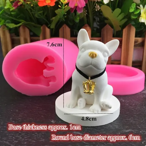 DIY Mini Französische Bulldogge Silikonform Für Aromatherapie Gips Kerze Seife Harz Handwerk Handgemachte Fondant Kuchenform