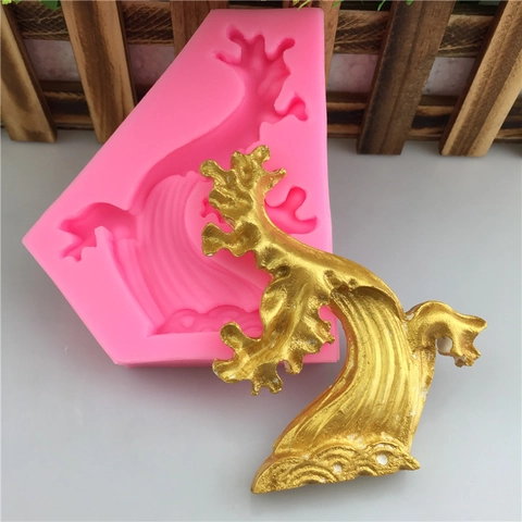 Chinesischer Stil Welle Glückswolke Silikonform Für Kuchendekoration Fondant Schokolade DIY Backwerkzeuge Wellenform Rosa