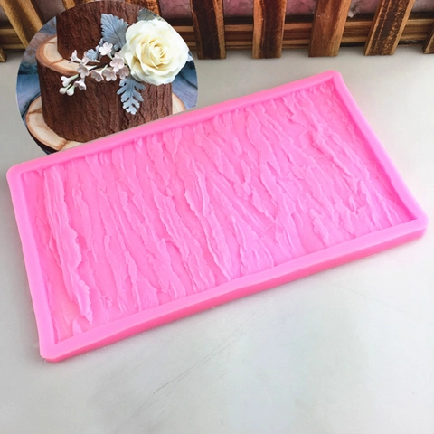 DIY Baumrindentextur Silikonform Holzmaserung Relief Fondant Spitze Rand Dekorieren Backwerkzeug Für Kuchen Schokolade Basteln
