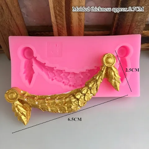 European Garland Relief Silicone Mold For Fondant Chocolate DIY Cake Border Decoration Baking Tool Pink Craft Mold