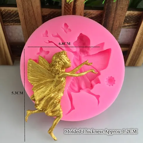 Stampo in Silicone a Forma di Ragazza Angelo per Fondente Cioccolato Cottura Fata Rilievo Artigianato Argilla Strumento per Decorazione Torte