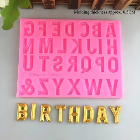 Rosa Silikon Alphabet Form Für Großbuchstaben Und Symbole Fondant Schokolade Kuchen Dekorieren Backwerkzeug DIY Handwerk