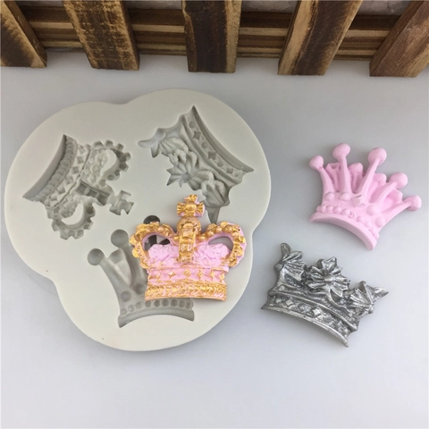 Moule en Silicone avec Relief Couronne Phénix Européen pour Fondant Chocolat Bonbons Décoration de Gâteau Outil Décoratif DIY Gris