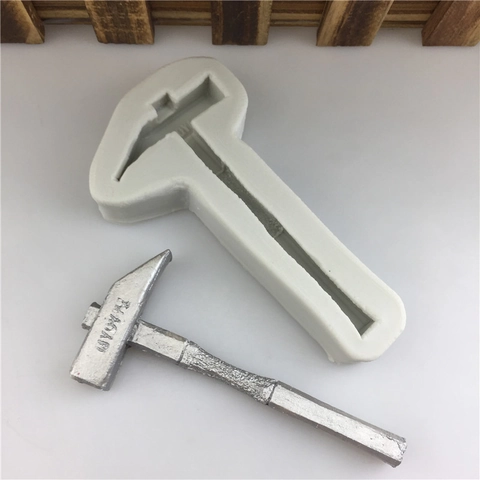Creativo Stampo in Silicone a Forma di Martello per Cioccolato Caramelle Cottura Fondente Decorazione Torte Resina Flessibile Gesso DIY