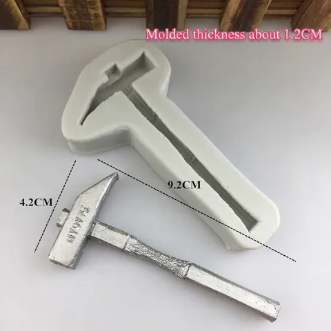 Creativo Stampo in Silicone a Forma di Martello per Cioccolato Caramelle Cottura Fondente Decorazione Torte Resina Flessibile Gesso DIY