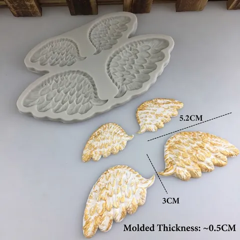 Stampo in Silicone a Forma di Ali di Angelo Vintage Rilievo Piuma Fondente Cioccolato Torta Strumento Decorativo Fai da Te