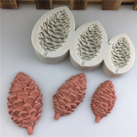 Stampo in Silicone a Forma di Pigna Stile Foresta Multi Cavità Strumento per Decorazione Torte Fai da Te Cioccolato Sapone
