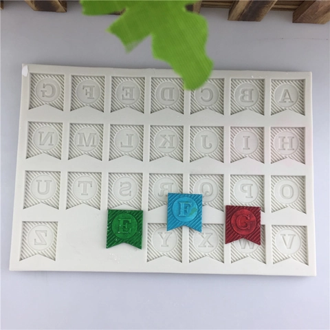 26 Englische Großbuchstaben Flaggenform Silikon Kuchenform Für Fondant Schokolade DIY Backen Werkzeuge Heim Küche Zubehör