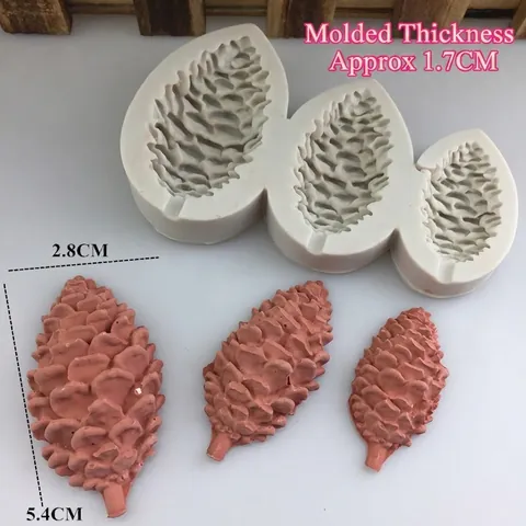 Stampo in Silicone a Forma di Pigna Stile Foresta Multi Cavità Strumento per Decorazione Torte Fai da Te Cioccolato Sapone