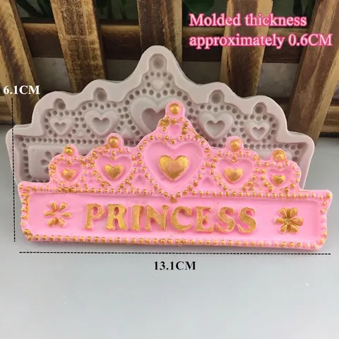 Krone Form Herz Prinzessin Silikonform Für Kuchen Dekoration Fondant Schokolade Süßigkeiten 3D Relief DIY Backwerkzeuge