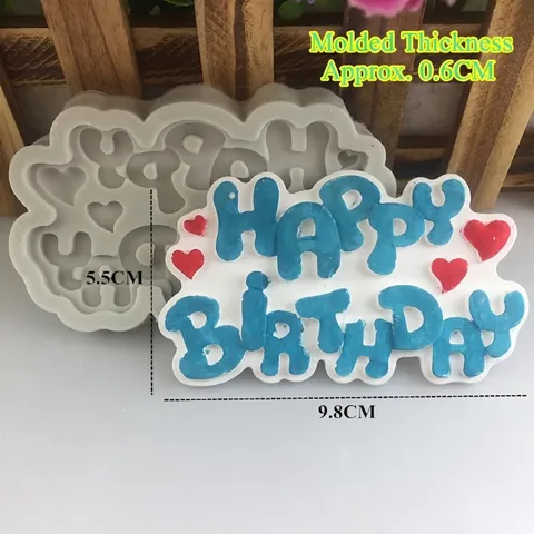 DIY Happy Birthday Silikonform Für Tortendekoration Herzmuster Fondantform Handgemachtes Backwerkzeug Für Geburtstagsfeier