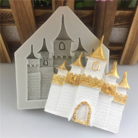 Schloss Haus Form Silikonform Für DIY Backen Schokolade Fondant Handgemachte Seife Kuchen Dekoration Werkzeug Silikon Backform