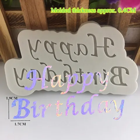 Fai da Te Happy Birthday Lettera Stampo in Silicone Strumenti per Decorare Torte Fondente Cioccolato Caramelle Stampi da Forno