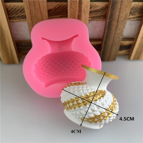 Vase Form Silikonform Geometrische Diamant Textur Relief Rosa DIY Handgemachte Handwerk Backen Dekorieren Werkzeug Für Kuchen