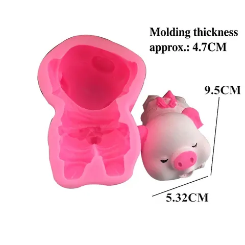 DIY 3D Ξαπλωμένο Γουρουνάκι Φόρμα Σιλικόνης για Διακόσμηση Κέικ Ζαχαρόπαστας Χειροποίητο Σαπούνι Κερί Γύψος Εργαλείο Ψησίματος