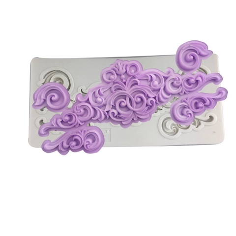 Barock Rollenrelief Silikonform Für Fondant Kuchen Dekoration Schokoladenrand DIY Handgemachtes Backwerkzeug Vintage Totemform