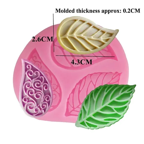 3D Silicone Leaf Mold Pink Foliage Pattern Silicone Mold For Cake Decorating Fondant Sugarcraft DIY Aromatherapy Plaster Mold