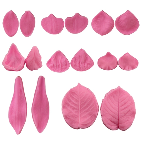 Rosa Silikon Blatt Blumenblatt Fondant Form Für Kuchendekoration Handgefertigte Seife Ton Prägewerkzeug Backzubehör