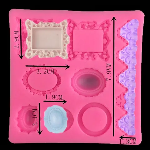 Europäische Vintage Fotorahmen Spitzenkante Silikonform Für Fondant Tortendeko Schokolade Edelsteinform Backwerkzeuge