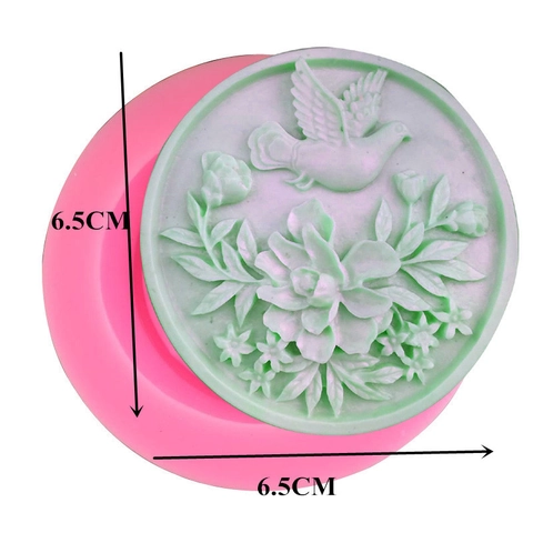 Molde de Silicona con Relieve de Pájaros y Flores para Decoración de Pasteles DIY Jabón Artesanal Yeso Fondant Chocolate
