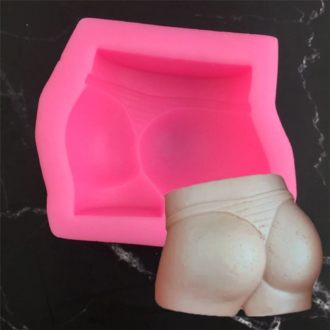 Stampo in Silicone a Forma di Glutei 3D Sexy per Sapone Fatto a Mano Fai da Te Decorazione per Torta Fondente Candela Aroma Artigianato in Gesso Strumento da Forno in Silicone Rosa