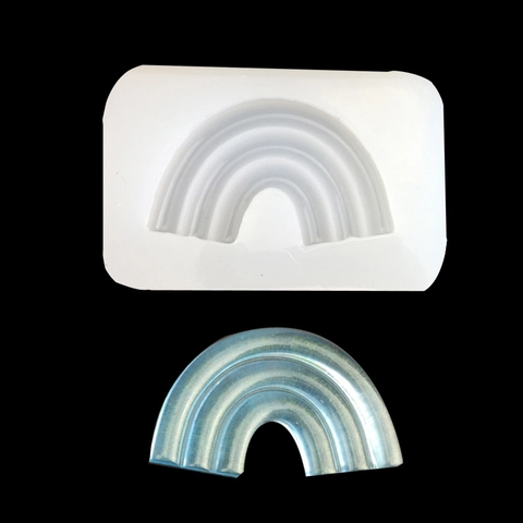 Regenbogen Silikonform Für Kuchendekoration DIY Harzguss Fondant Werkzeuge Weiche Durchscheinende Silikon Backform