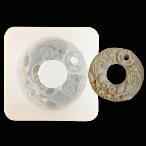 Chinese Style Round Dragon Pattern Silicone Mold For Fondant Cake Decoration DIY Handmade Resin Craft Baking Tool
