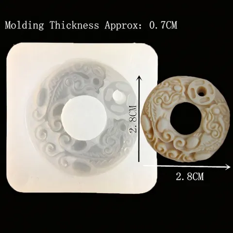 Chinese Style Round Dragon Pattern Silicone Mold For Fondant Cake Decoration DIY Handmade Resin Craft Baking Tool