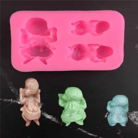 Baby Shape Silicone Mold For Fondant Cake Decoration Handmade Chocolate Soap Molding Tool Food Grade Pink Silicone Baking