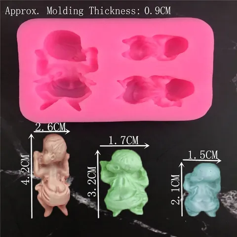 Baby Shape Silicone Mold For Fondant Cake Decoration Handmade Chocolate Soap Molding Tool Food Grade Pink Silicone Baking