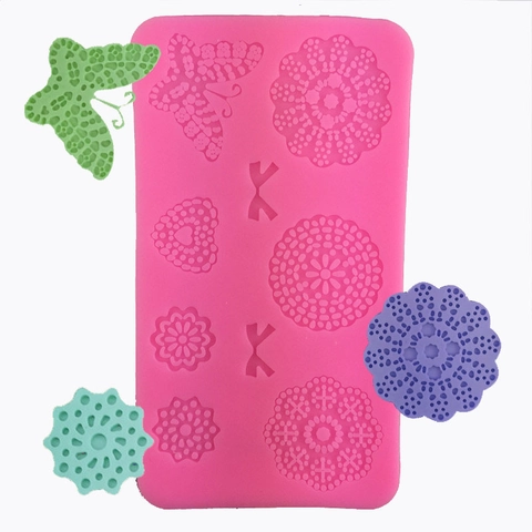 Stampo in Silicone a Forma di Farfalla Cuore Fiore per Decorazione Torte Fondente Cioccolato Fai da Te Strumenti da Forno Rosa