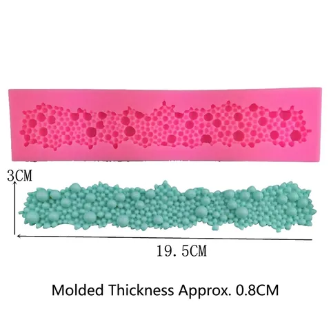 Kuchenrand Silikonform Blasenperlenstruktur Fondant Spitzenrelief Dekomittel Für DIY Backen Schokolade Ton Rosa