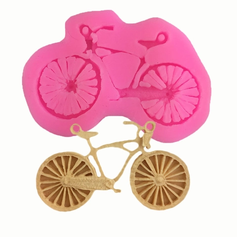 Fietsvorm Siliconen Taartvorm DIY Fondant Chocolade Gereedschap Roze Handgemaakte Decoratieve Bakbenodigdheden
