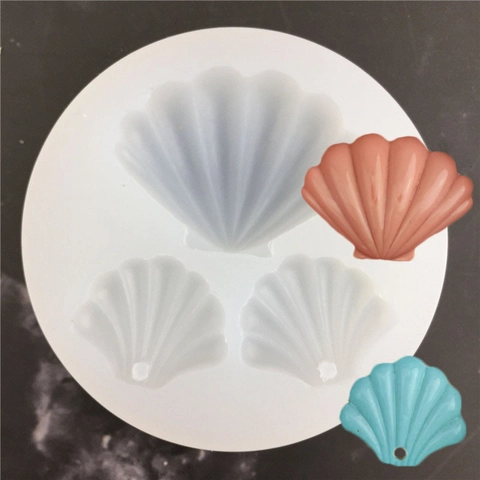 Molde de Silicona con Forma de Concha Para Decoración de Pasteles Jabón Artesanal Resina Yeso Herramienta de Repostería Molde de Fondant