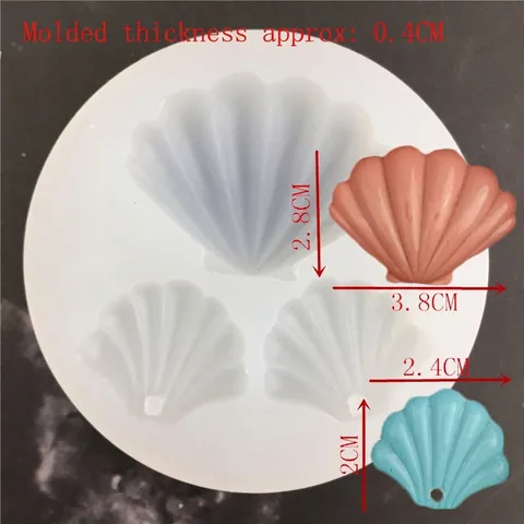 Molde de Silicona con Forma de Concha Para Decoración de Pasteles Jabón Artesanal Resina Yeso Herramienta de Repostería Molde de Fondant