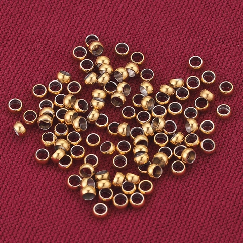 Stainless Steel Crimp Beads Round Positioning Tube Spacer Beads For DIY Necklace Bracelet Making Handmade Jewelry Accessories