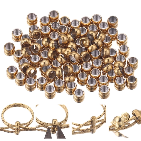 Stainless Steel Crimp Beads Round Positioning Tube Spacer Beads For DIY Necklace Bracelet Making Handmade Jewelry Accessories