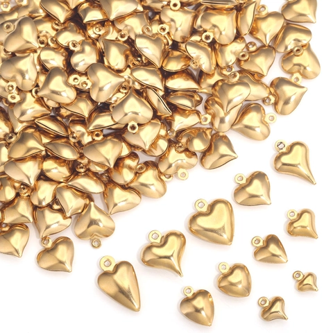 Minimalistische Roestvrij Stalen Holle Hart Hanger Bedels Voor DIY Ketting Armband Sieraden Maken Benodigdheden Verguld