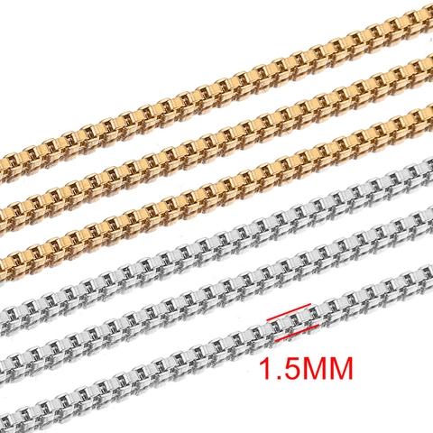 Stainless Steel Box Chain For Jewelry Making DIY Accessories Gold Steel Color Venetian Link Chain For Necklace Bracelet Components