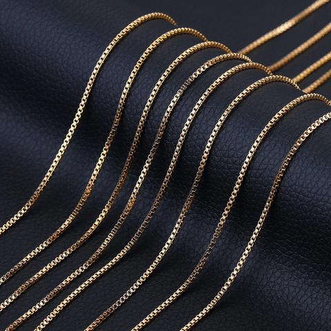 Stainless Steel Box Chain For Jewelry Making DIY Accessories Gold Steel Color Venetian Link Chain For Necklace Bracelet Components