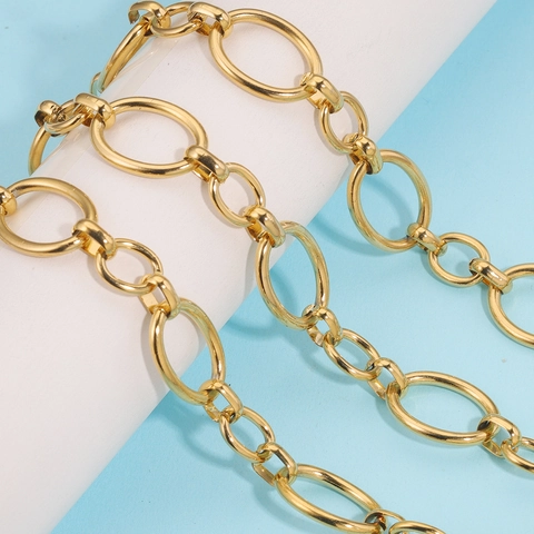 Edelstahl Grobe Ovale Kettenglieder Für DIY Hip Hop Schmuckherstellung Bastelzubehör Gold Silber Galvanisierte Metallkette