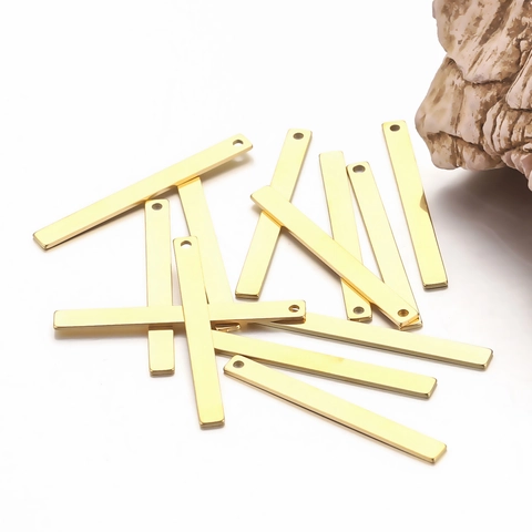 Roestvrij Stalen Blanco Bar Hangers Rechthoekige Graveerbare Labels Voor DIY Sieraden Maken Goud Zilver Minimalistische Accessoires