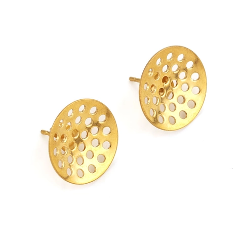 Stainless Steel Hollow Round Earring Findings Base Holder For DIY Handmade Jewelry Making Minimalist Earring Posts Components