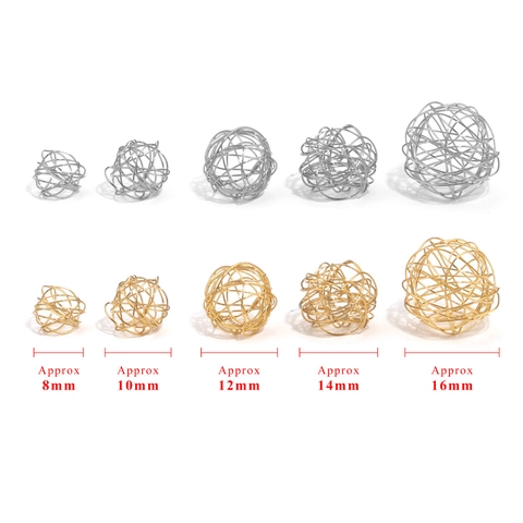 Pendentifs Boules en Fil d'Acier Inoxydable 304 Bohème Breloques de Sphère en Maille pour la Fabrication de Bijoux DIY