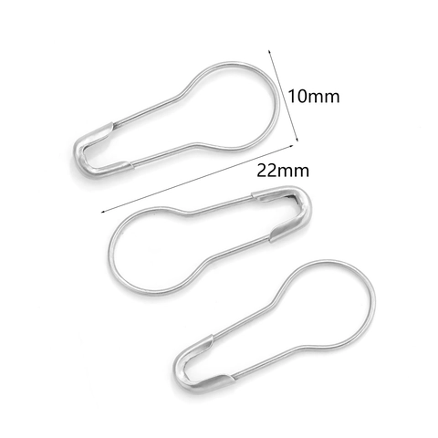 Stainless Steel Bulb Pins Calabash Safety Pins For Clothing Tags DIY Sewing Crafting Accessories Pear Shaped Metal Pins Silver Tone